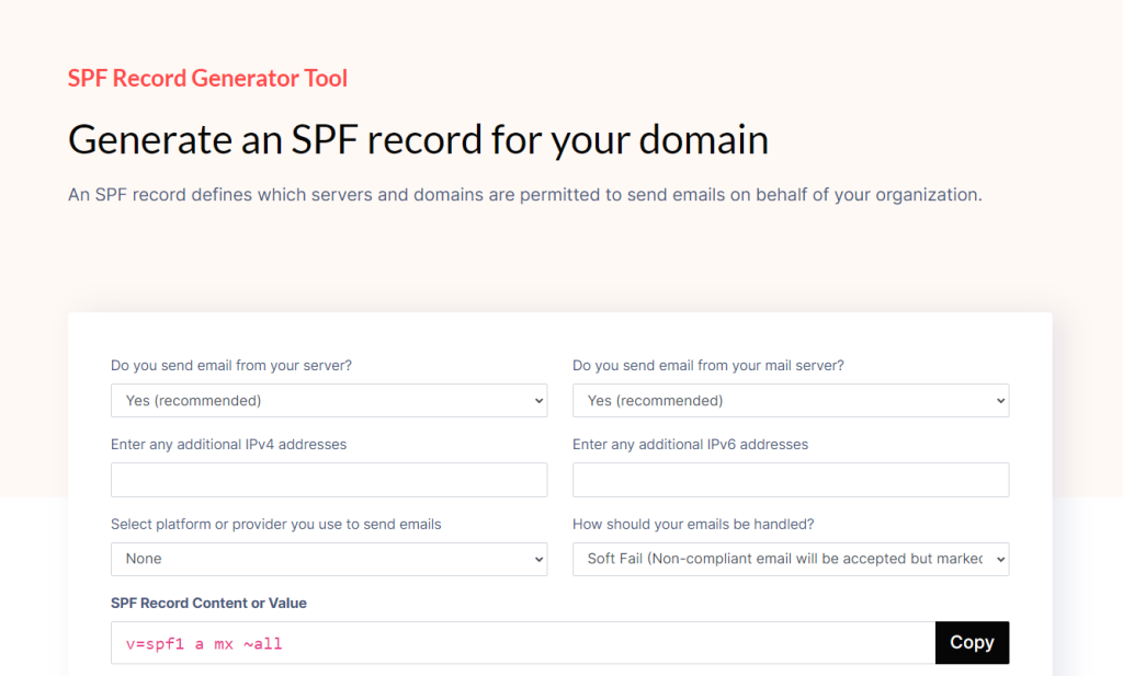 SPF Record Generator Tool