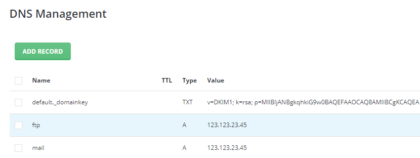 DNS Management with DirectAdmin