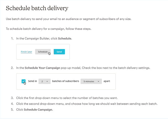 MailChimp Schedule Batch Delivery